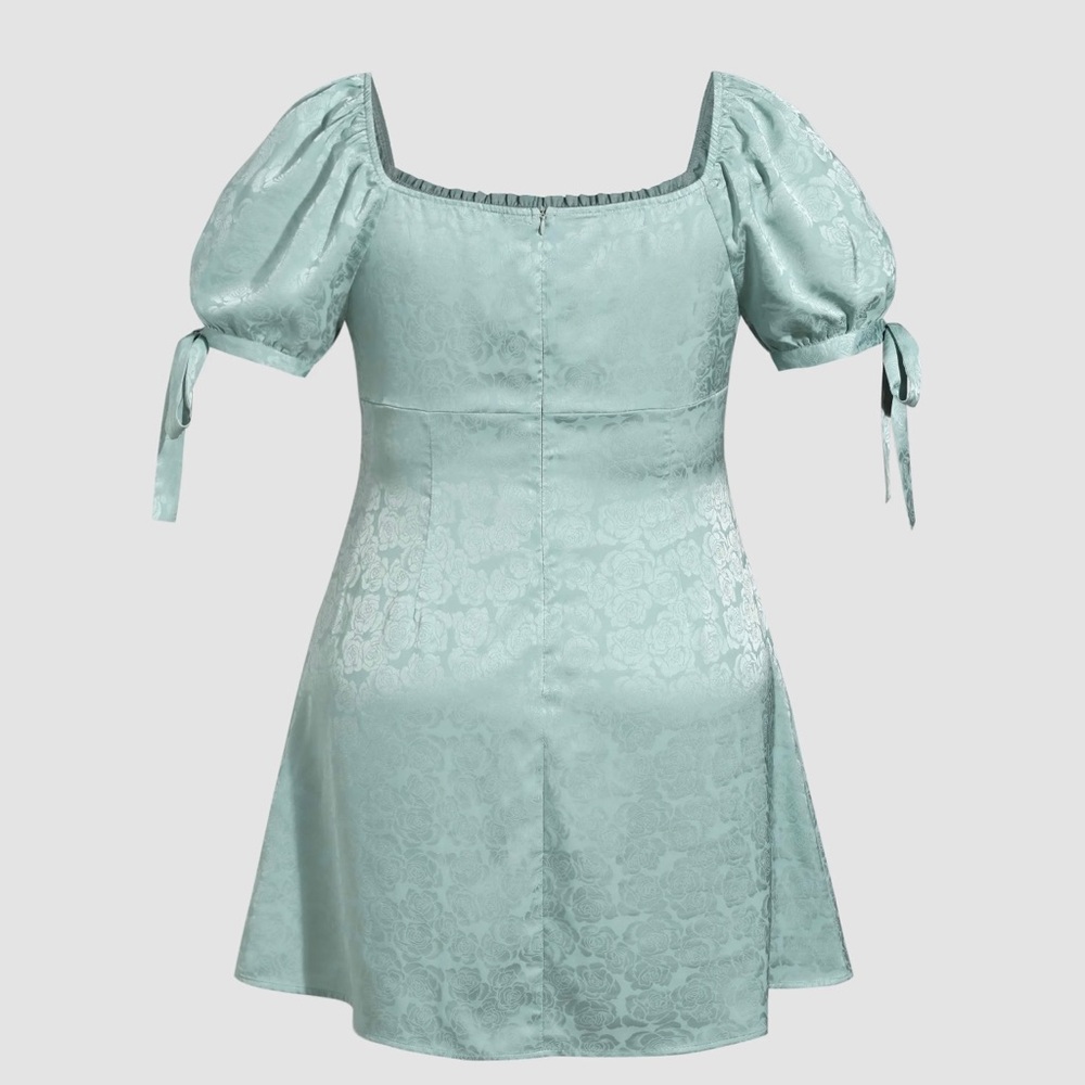 Floral Square Neck Mini Dress - Picture 3 of 6